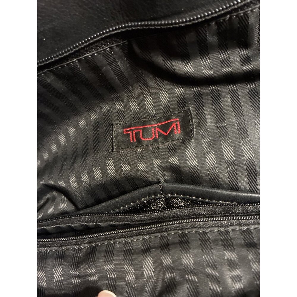 Tumi Authentic Leather Nylon Solid Black Tote Bag - image 8